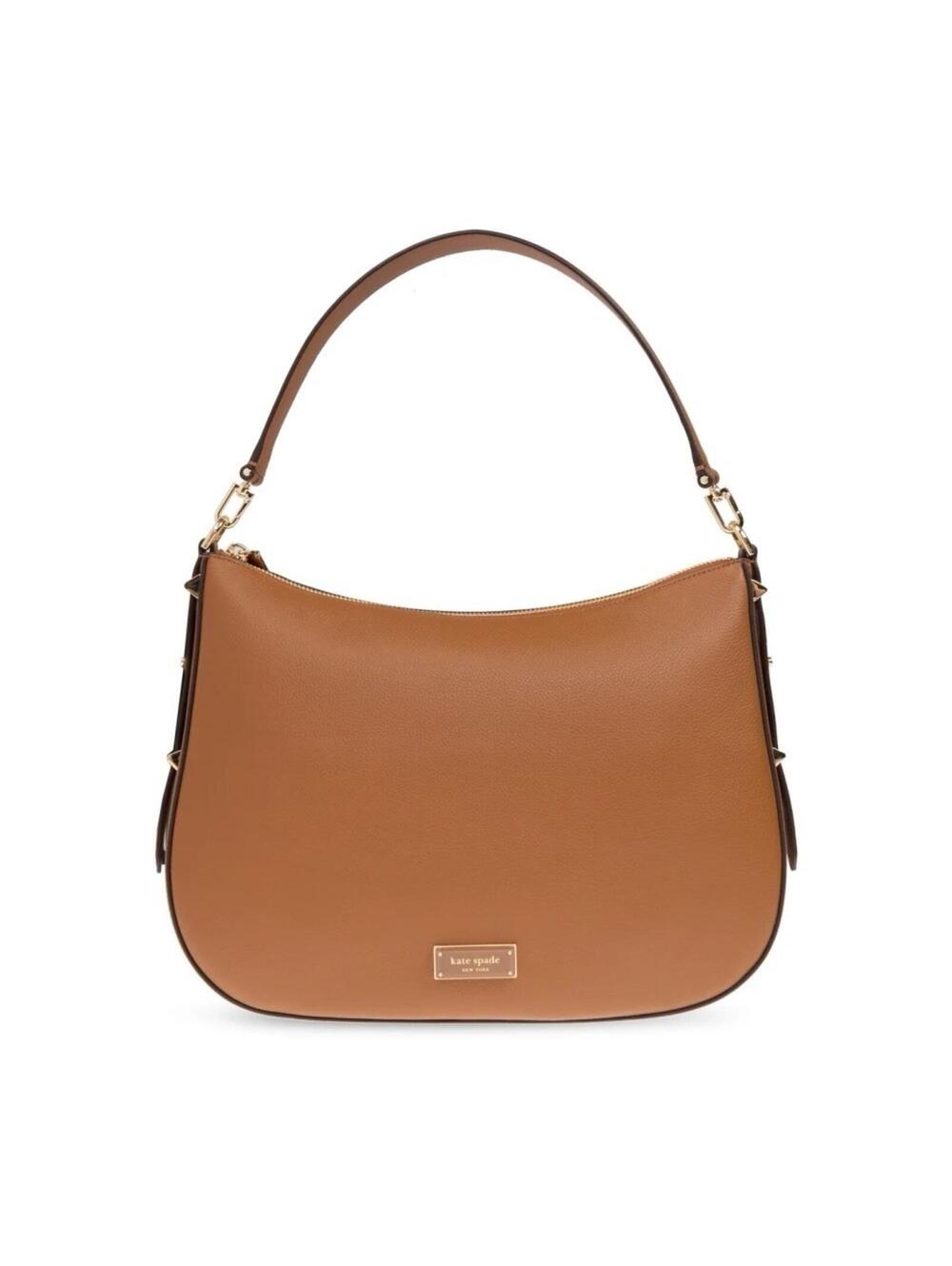 $358 Kate Spade New York Liv Large Hobo Leather Shoulder Bag Brown